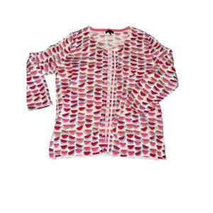 TALBOTS cardigan sweater Watermelon print size M Medium